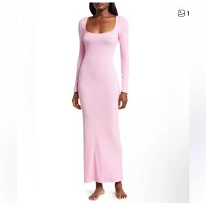 Skims Soft Lounge Ribbed Long Sleeve Maxi Dress NWOT